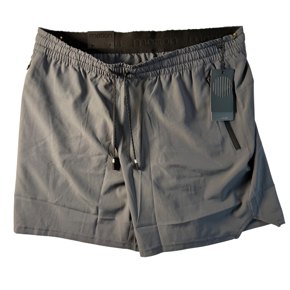 Motion The Terrain Short Charcoal Athletic Men's Size L Drawstring‎ Pockets NEW
